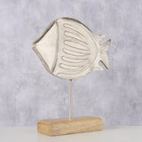 Boltze domácí figurka fisky fish 20x5,5x23,5cm hliník a mangové dřevo