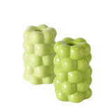 Boltze home candlestick verdura dia8x12cm dolomite light green green