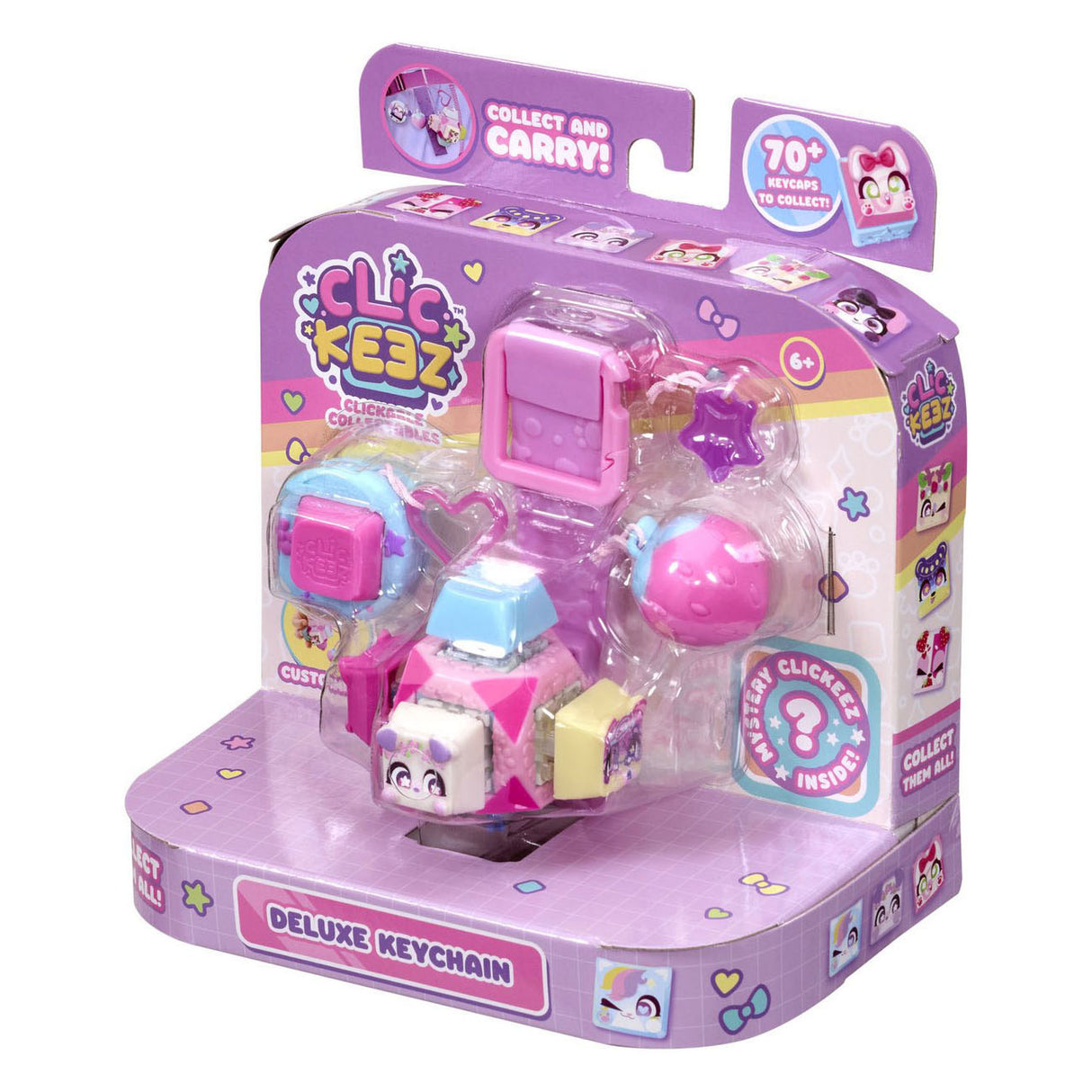 Clickeez série 1 - chaveiro cubo - brinquedos de agitação - colete todos eles - anti-estresse - brinquedos - relaxamento - inquietação do teclado