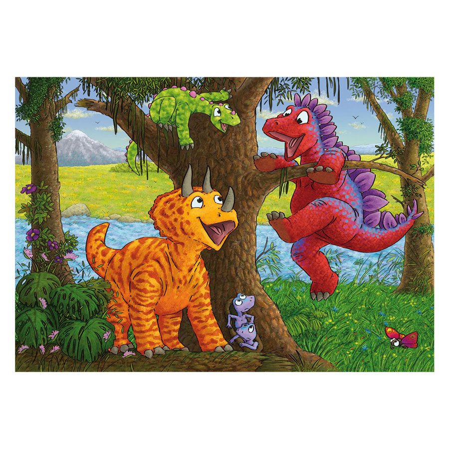 Ravensburger jigsaw puzzle playing dinos, 2x24 pcs.