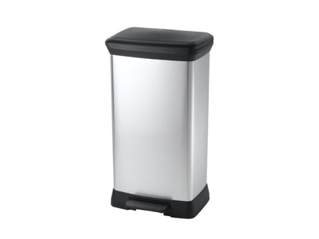 Curver Decobin 50l rechteckig silber schwarz