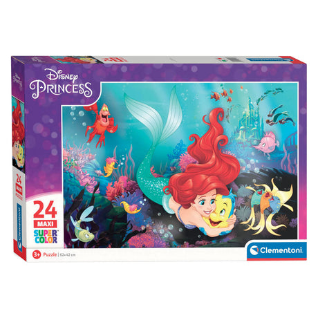Quebra-cabeça Clementoni maxi pequena sereia da disney, 24 unid.