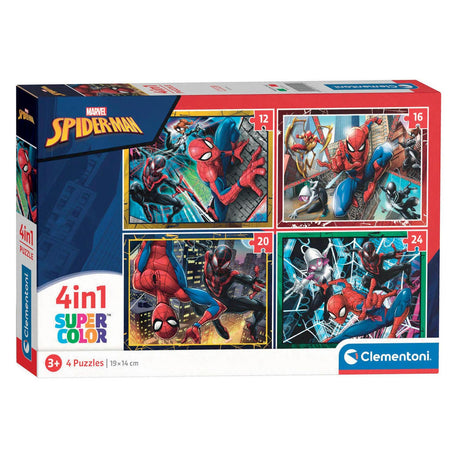 Clementoni quebra-cabeças Marvel Spiderman, 4 em 1