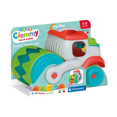 Clementoni Baby Soft Clemmy Dampfroller Gefier mat Block, 9 Stéck.