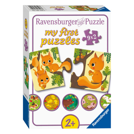 Animais Ravensburger e seus pequeninos - meus primeiros quebra-cabeças - peças 9x2 - quebra-cabeça infantil