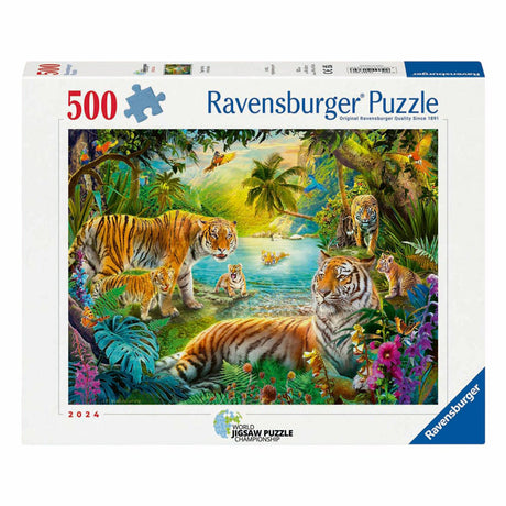 Ravensburger puzzle tigers in the oasis - 500 piece puzzle.