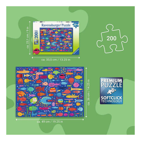 Ravensburger dėlionė juokingi žuvies draugai - 200 xl vnt.