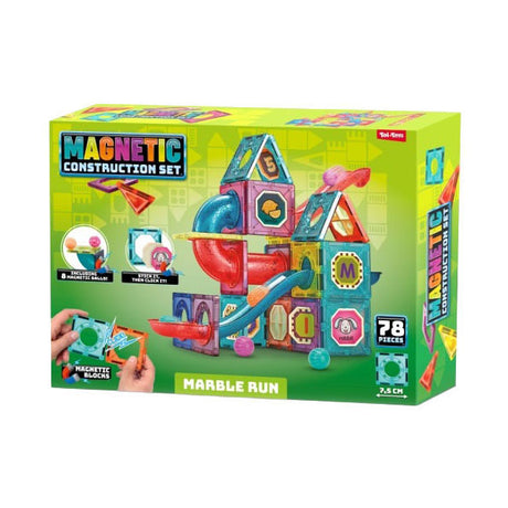 Toi-toys bouwset magneetpanelen knikkerbaan - 78dlg.