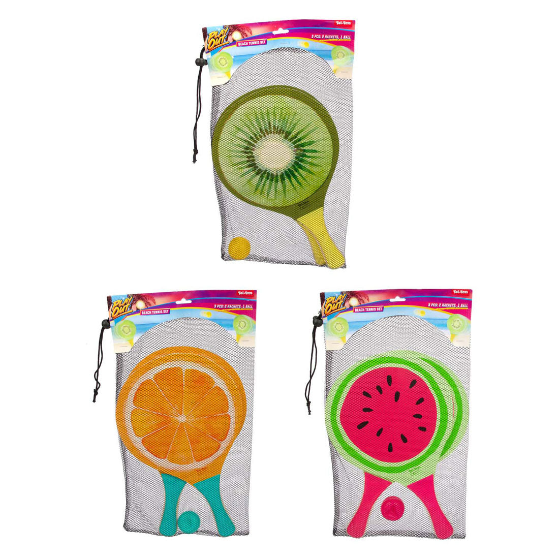 Toi-toys beach tennis set fruit, 3 pieces.