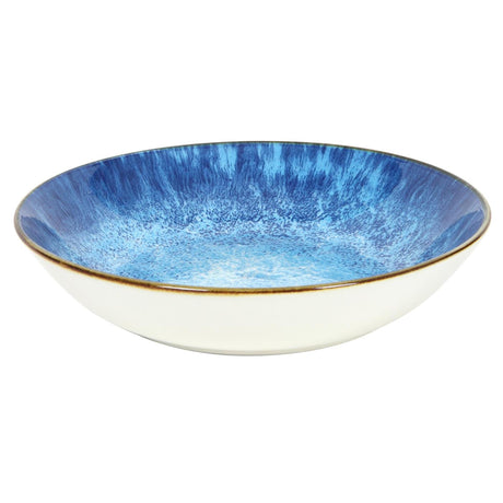 Diep bord ã˜20cm reactive glaze print blue doos a 6 stuks