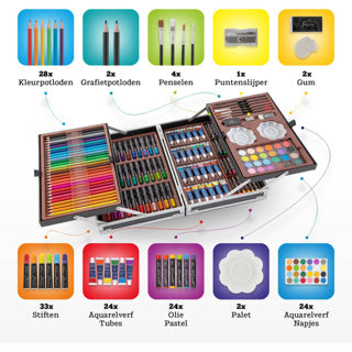 Nassau fine art nassau luxury art set creative in metal case, 121 pcs.