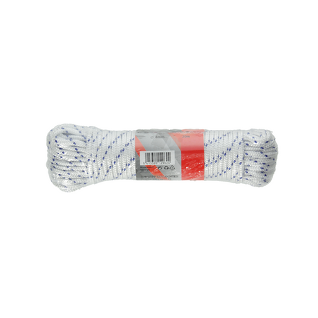 Mack 1014995 - PP braided white blue strand 4mm 20m | 5 pieces