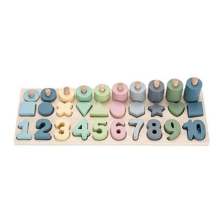 Playwood learning to count and shapes board, 76 pcs.
