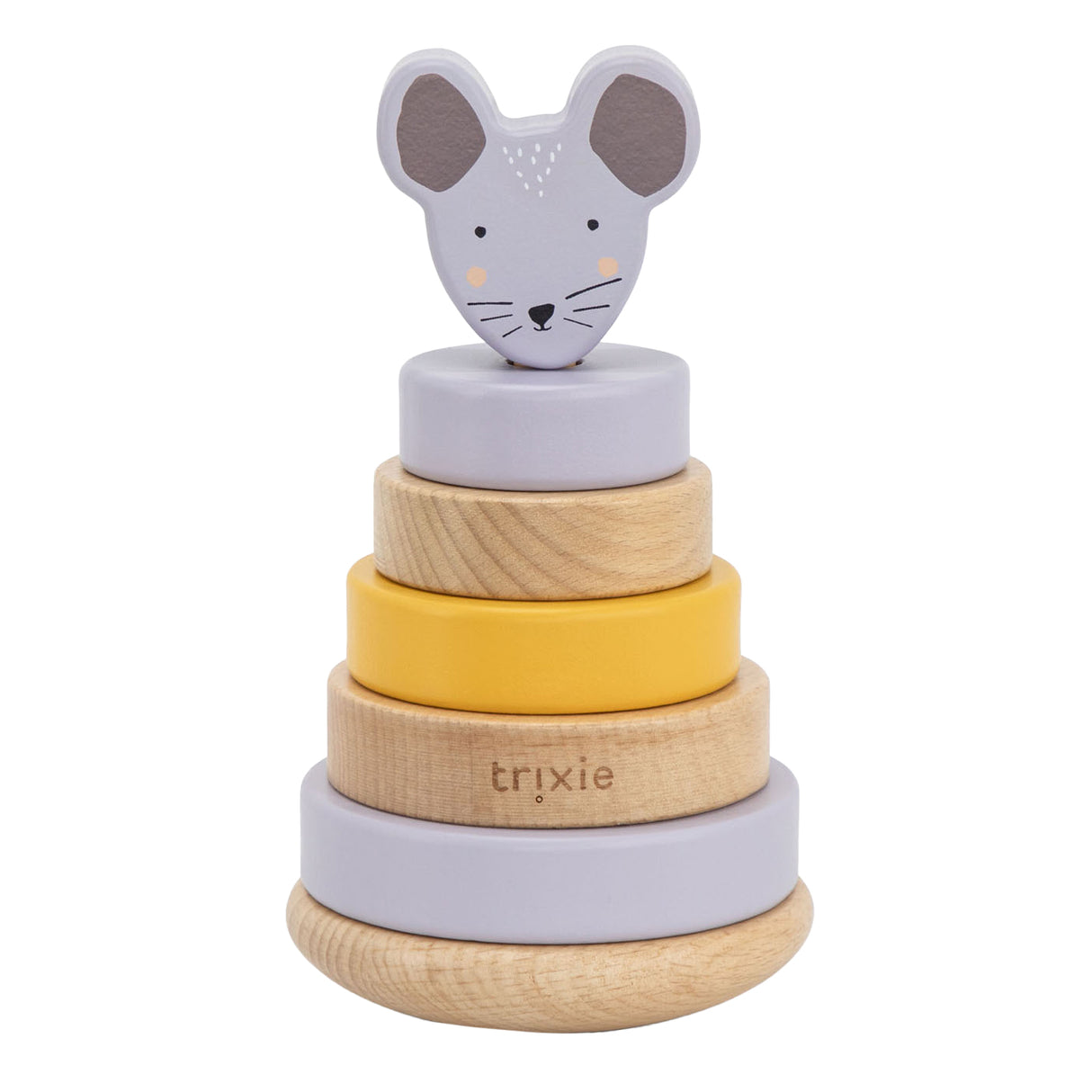 Torre de empilhamento de madeira Trixie - sra. mouse - brinquedo de empilhar de madeira - brinquedos educativos - para meninos meninas - mouse