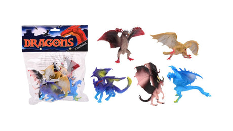 Johntoy john toy dragons in bag set of 5 pieces