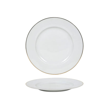 Bord wit goud rand ã˜20,5cm doos a 6