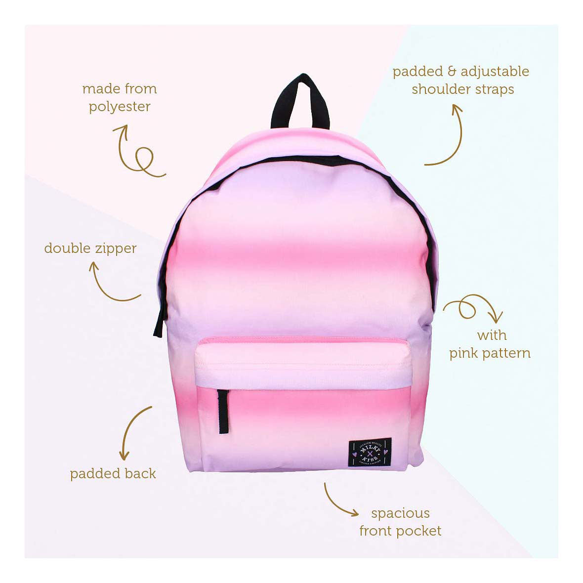 Milky kiss backpack empowering pink