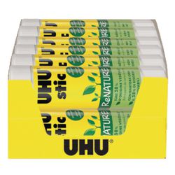 Uhu glue stick renature (12 per pack) low odor, suitable for children