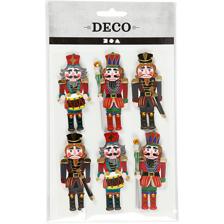 Creativ company https: www.cchobby.nl 3d-stickers-nutcracker-h-75-mm-b-30-mm-thickness-7-mm-6-piece-1-box