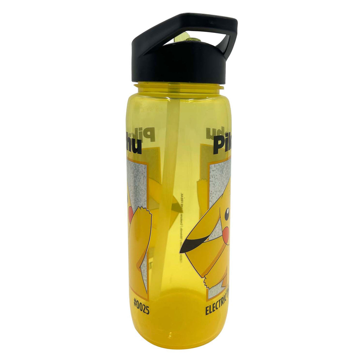 Pokémon pikachu dricksflaska gul - 600 ml. med drickspip