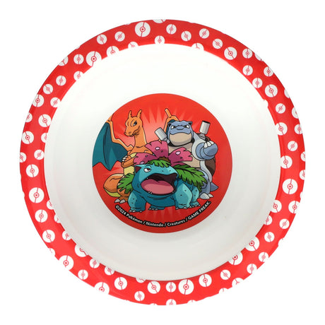 Pokémon theme children's plate - deep - d16 cm - plastic - red - children's tableware - bowl