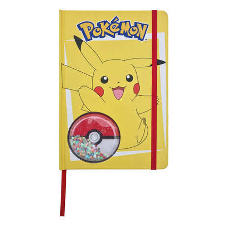 Laplumedoree pokémon pikachu zápisník s trblietavým pokéballom – tvrdá väzba – 160 linajkových strán