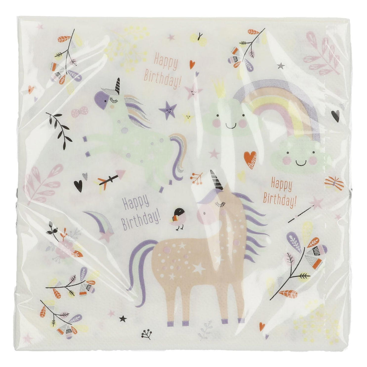 Folat bv serviettes licornes arcs-en-ciel, 20 pcs.