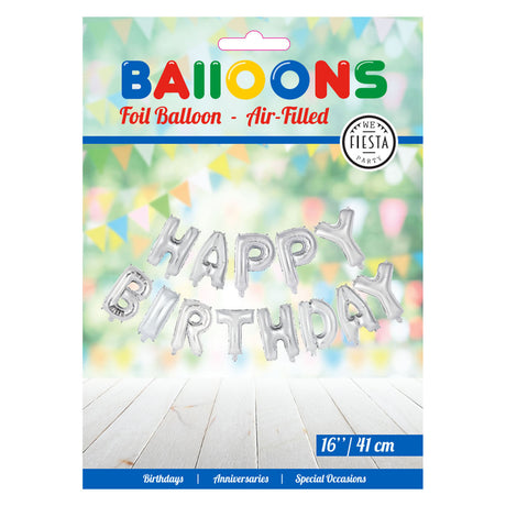 Globos foil balloon text happy birthday silver