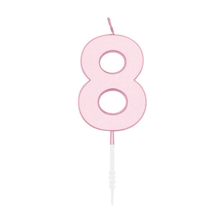 Globos cake candle 4.5cm pastel pink no. 8