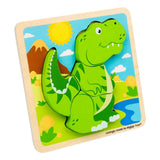Bigjigs wooden shape puzzle t-rex - 4 pcs.