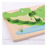 Bigjigs speelgoed houten puzzel 3d krokodil - bigjigs