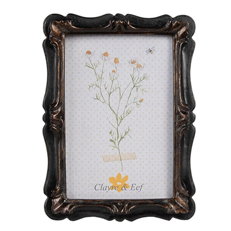 Clayre eef photo frame black brown 14x2x19cm 10x15cm