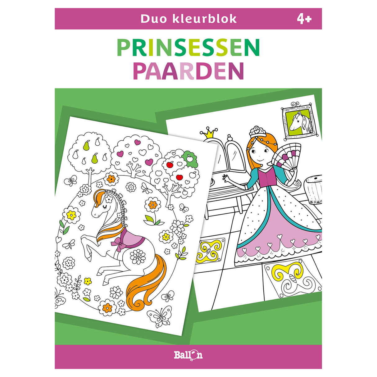 Balloon duo color blocks - princesses and horses