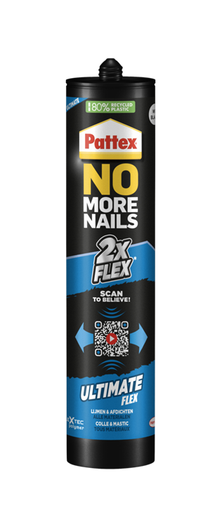 Pattex 1070177 - no more nails ultimate flex white 3 | 6 pieces
