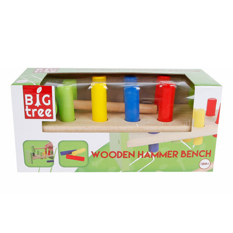 2-Spiel-Hammerbank aus Holz grün, 10-tlg.