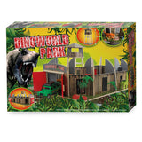 Dinoworld wooden dinosaur park with lookout tower playset