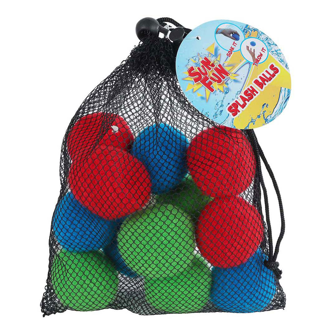Sun fun 12 colored water balls in storage bag, 6cm