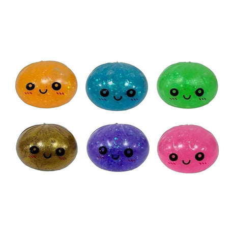 Kawaii fidget dumpling met glitterslijm in stoommand - 8,5 cm