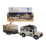Kinderglobus Land Rover Defender + Giraffenanhänger