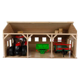 Kids Globe wooden farm shed for 3 tractors, 1:16