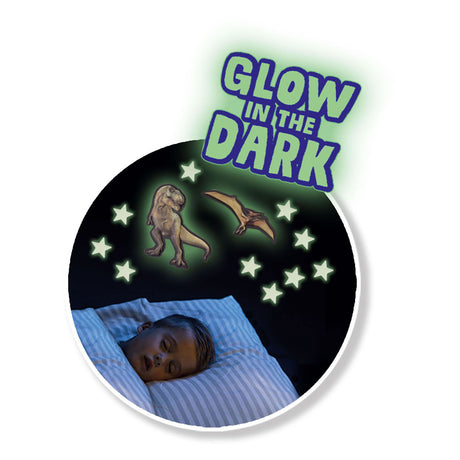 Six Mega Glowing T-Rex World Wall Stickers