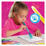 Ses creative - unicorn - pinn scuaba aeir séideadh - ceardaíocht cailíní - 12 chárta datha - in-nite ó éadaí - ó 5 bliana