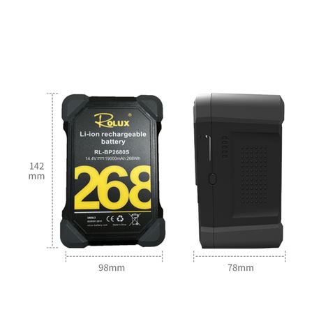 Inteligentná batéria Rolux v-mount rl-bp2680s 268Wh 14,4V 19000mAh