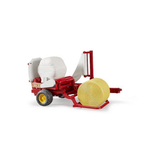 Bruder bale wrapper with round bales