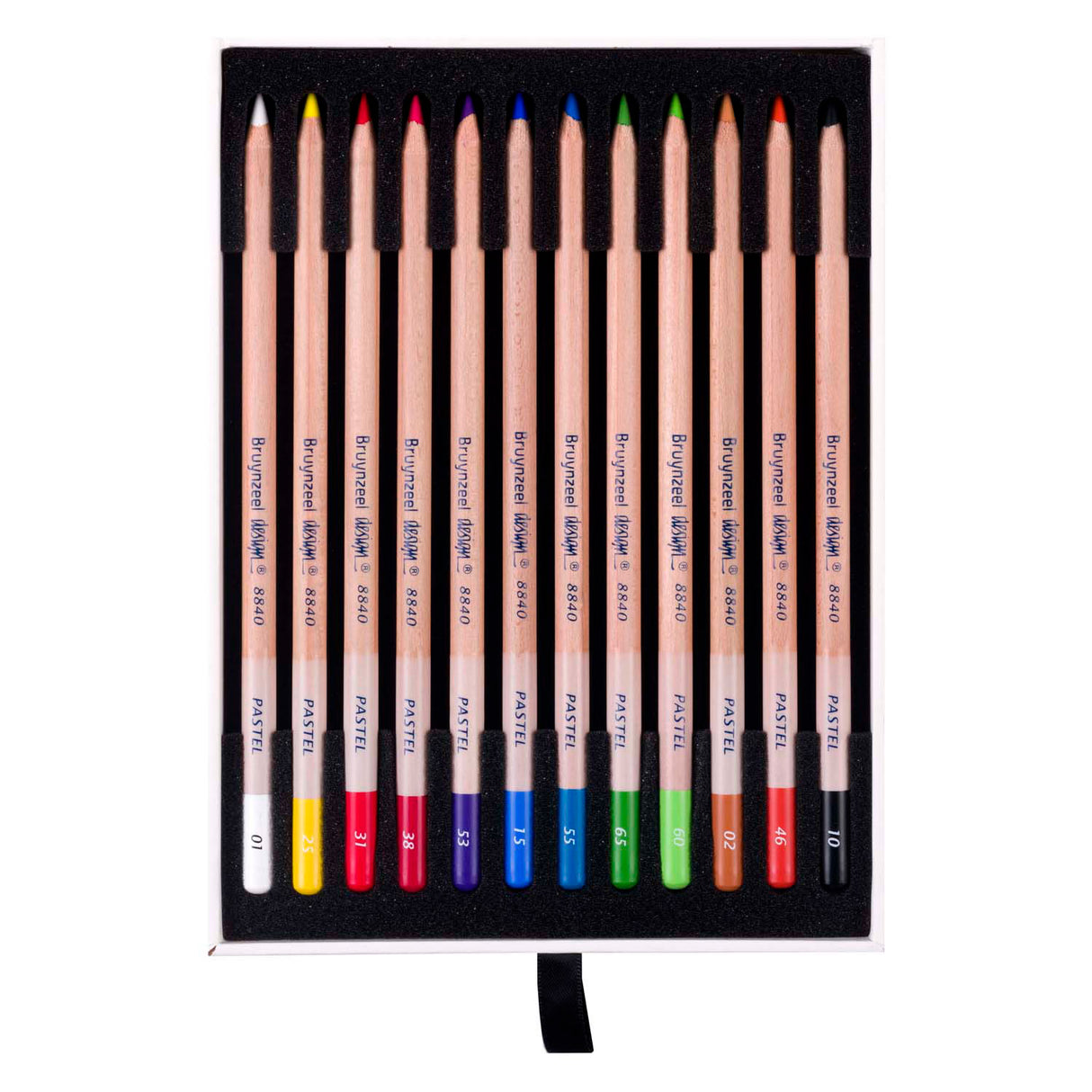 Bosca peann luaidhe pastel deartha Bruynzeel, 12 dathanna