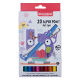 Bruynzeel kids super point felt-tip pens set, 20 colours