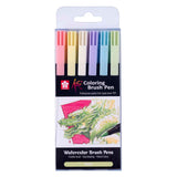 Sakura Pinsel Pen Set Pastellfarben - kreativ Markéierer fir Zeechnen a Faarwen.