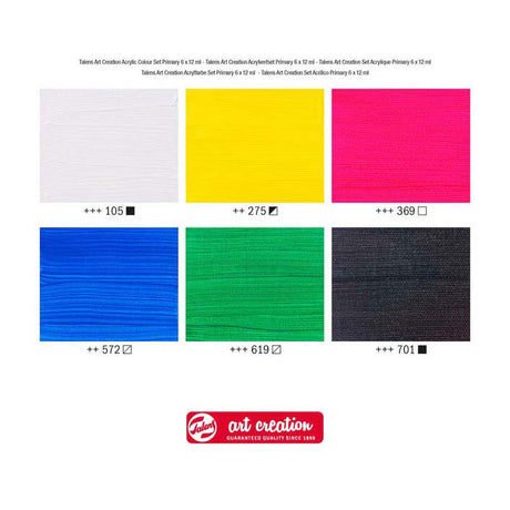 Talens art creation acrylic paint set primary | 6 x 12 ml