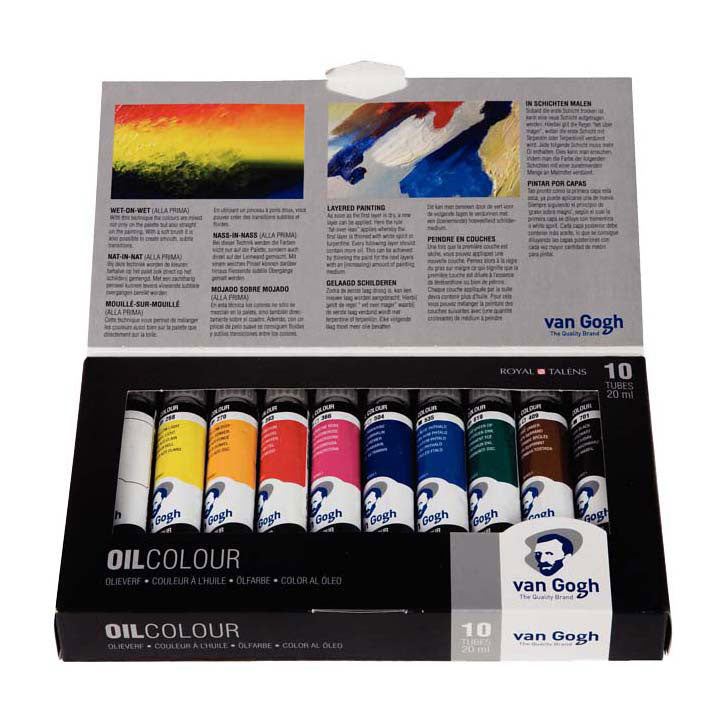 Bruynzeel van Gogh oil paint basic set with 10 colors in 20ml tubes
