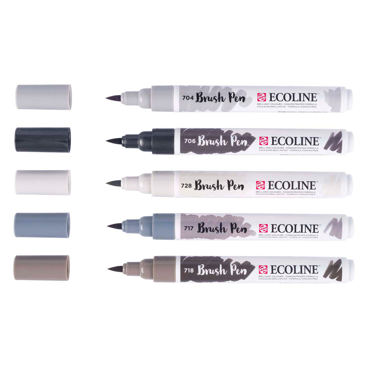 Ecoline Pinsel Pen Set Schatten | 5 Faarwen